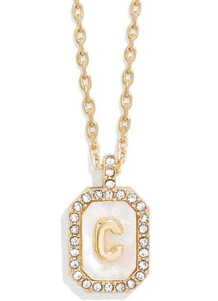 BaubleBar Women's Initial Pendant Necklace