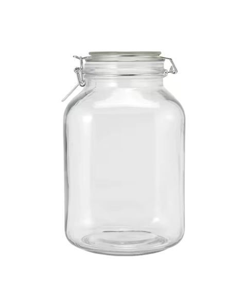 3L Clip Lid Glass Jar - Clear - Miscellaneous