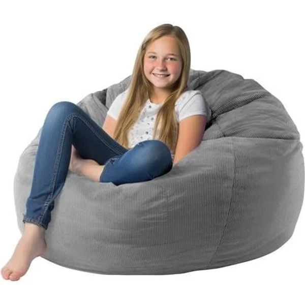 Premium Corduroy Stuffed Animal Storage Bean Bag Chair Cover