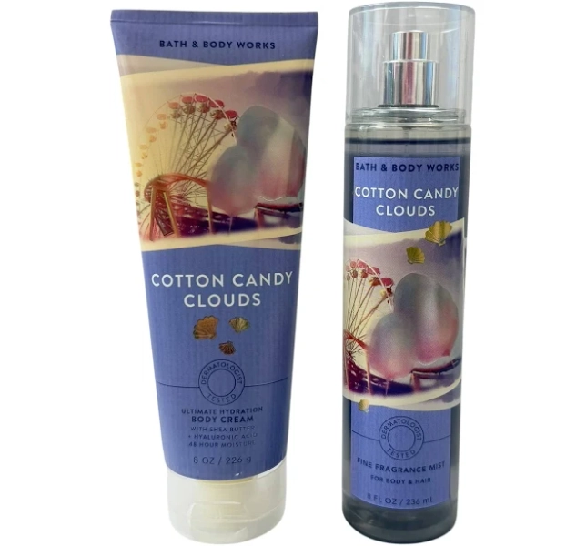 Bath & Body Works Cotton Candy Clouds Mist & Body Cream, Size: 8