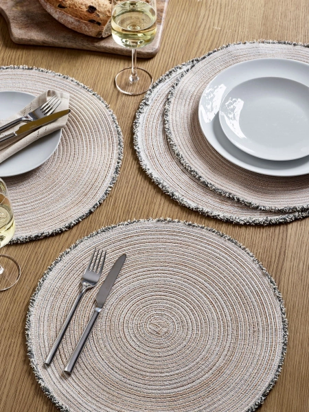 Set of 4 Natural Fringe Placemats