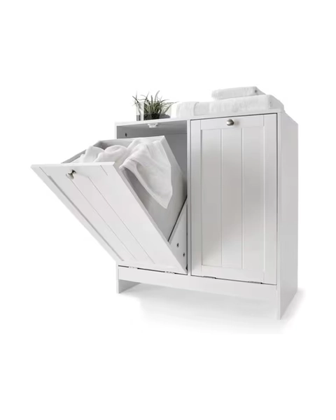 Laundry Hamper Cabinet - White - One Size