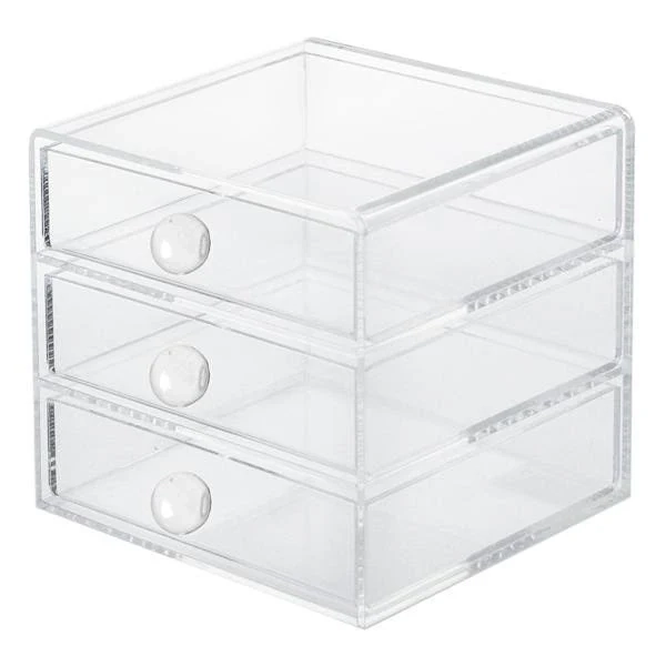 At Home Laila Ali 3-Drawer Clear Modern Organizer