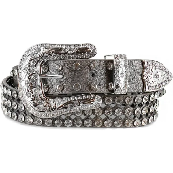 Nomad Creek Women's Rhinestone Filigree Leather Belt