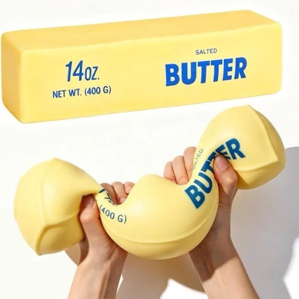 14oz Big Giant Butter Squishy - 24CM Jumbo Butter Squeeze Stress Balls - Slow Rebound Squeeze Realistic Butters Squishy, Upgrade Stress Relief Fidget
