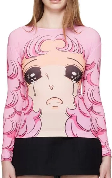 Pushbutton Crying Girl Long Sleeve T-Shirt