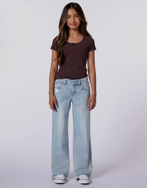 RSQ Girls Low Rise Wide Leg Jeans - LIGHT WASH - 7