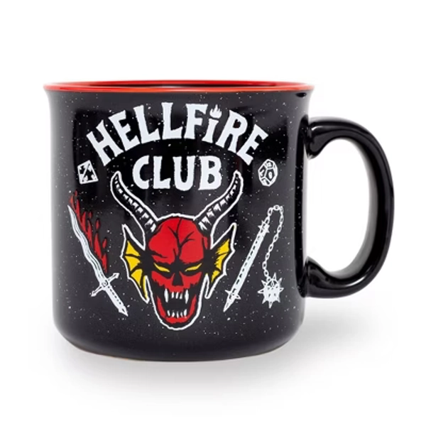 Silver Buffalo Stranger Things Hellfire Club Ceramic Camper Mug | Holds 20 Ounces