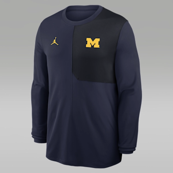 Michigan Sideline Coach Men's Jordan Brand Dri-FIT College Long-Sleeve Top