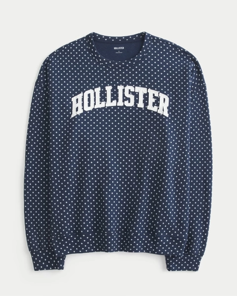 Hollister Feel Good Oversized Logo Graphic Crew Sweatshirt