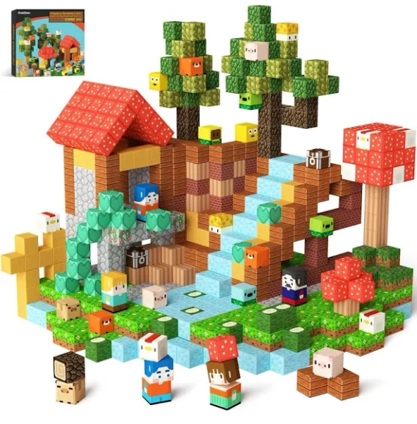 Leash Valley - Magnetic Blocks Building Toys For 3 Years Old Game-based Build Magwonder With Sensory Construction Set Birthday Gifts - Farm-100pcs