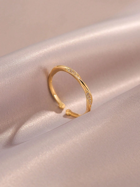 1pc Fashionable, Luxury, Elegant Moebius Ring For Women, Delicate Adjustable Open Ring Suitable For Daily Wear And Holiday Gifts