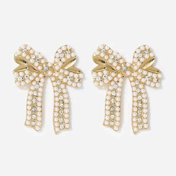 Pearl Bow Earrings
