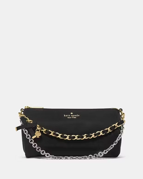 Black Roulette Nylon Mini Crossbody Convertible Bag