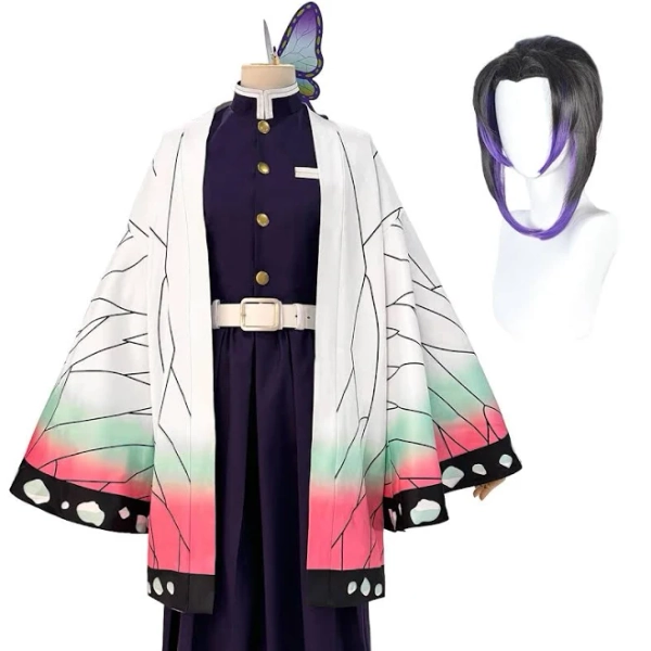 Demon Slayer Kochou Shinobu Cosplay & Halloween Costume Costume & Wig / S / USA