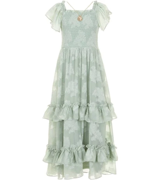 Rare Editions Big Girls Chiffon Short Sleeve Dress