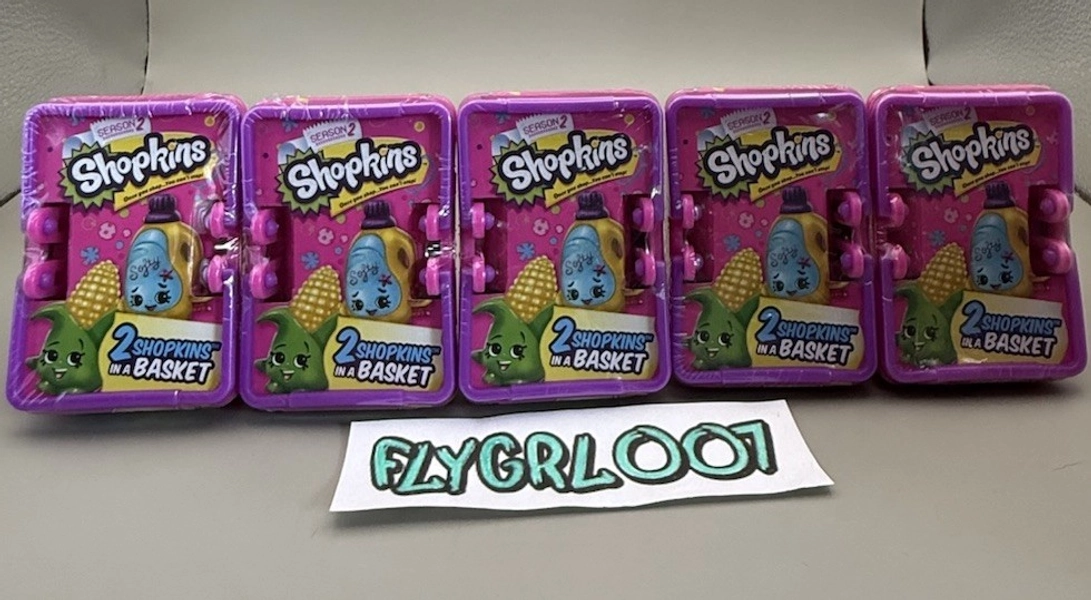 New Shopkins Season 2 Lot Of 5 blind baskets New Unopened Rare
