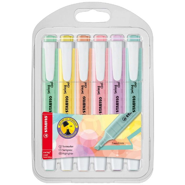 Stabilo Swing Cool Highlighters Pastel 6 Pack