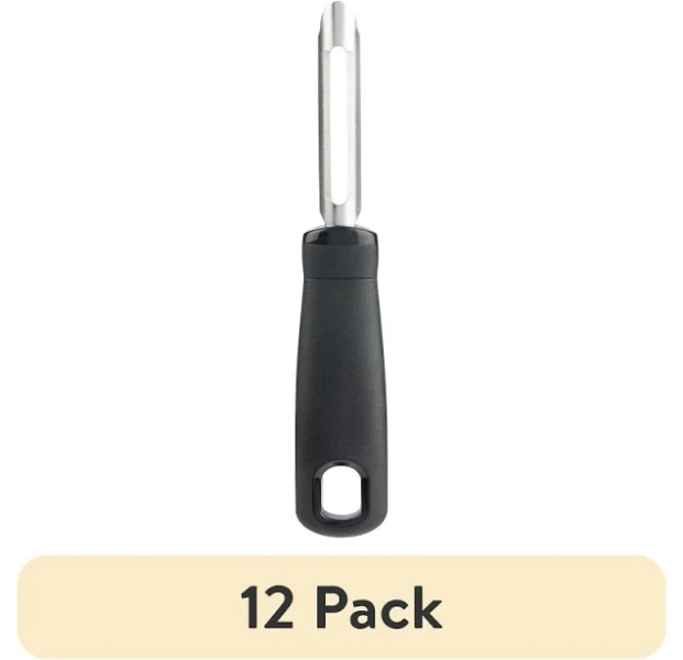 (12 pack) Mainstays 6in Stainless Steel Fruit and Vegetable Peeler, Black, Size: 6 inch