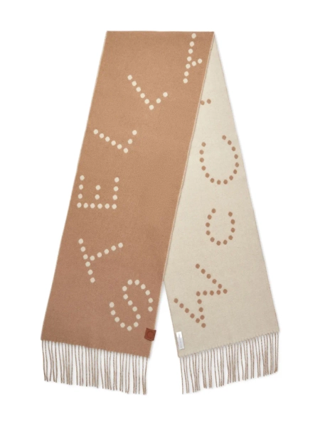 Stella McCartney Logo Dotted Fringed Scarf | Neutrals | FARFETCH