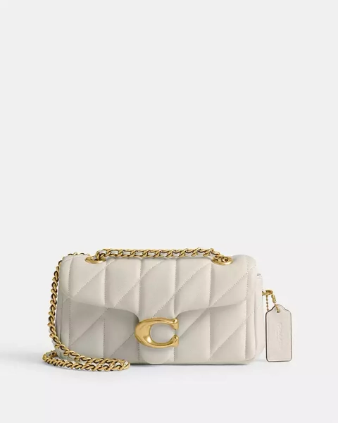 Brass/Chalk Tabby Shoulder Bag 20 With Pillow Quilting