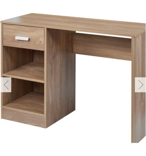 Wooden Computer Desk With Drawer and Shelves