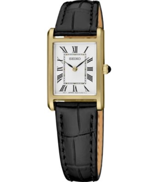 Women's Gold Leather Strap Watch, 19.6mm