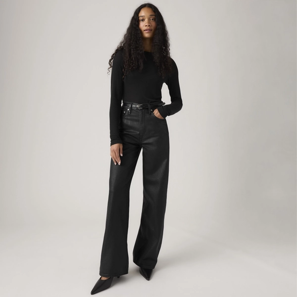 Coated Ribcage Wide Leg Women's Jeans