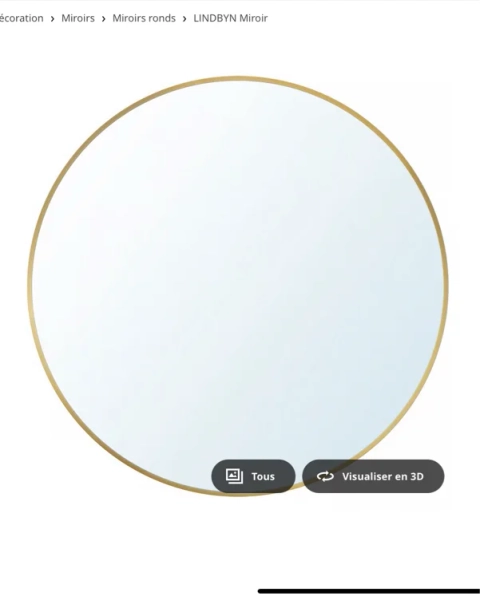 LINDBYN Miroir - couleur or 50 cm