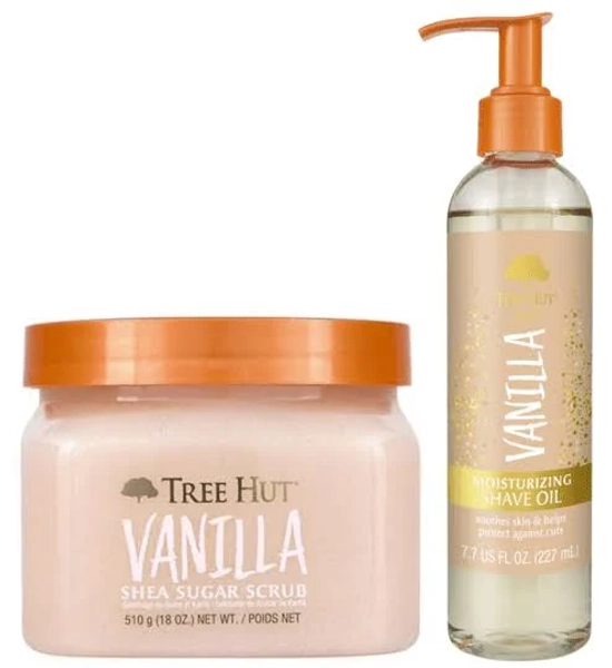 Tree Hut Vanilla Body Scrub & Shave Oil Bundle, Size: 18 oz