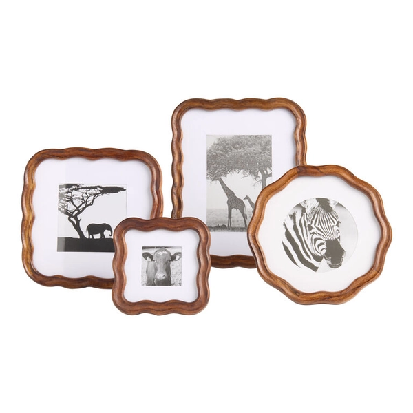 Walnut Acacia Wood Scalloped Picture Frame