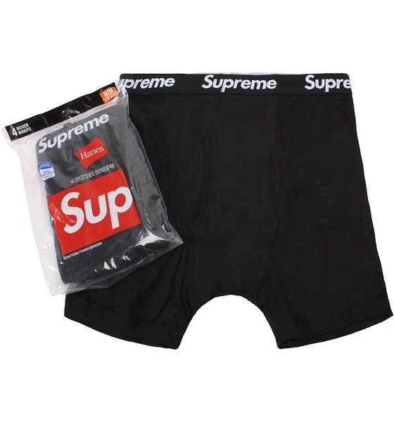 Supreme Hanes Boxer Briefs (4 Pack) Black