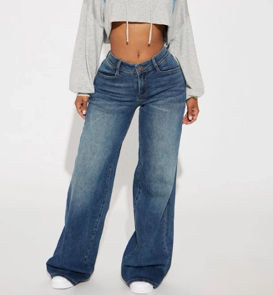 Fashion Nova Women's Lost As Always Stretch Baggy Jeans