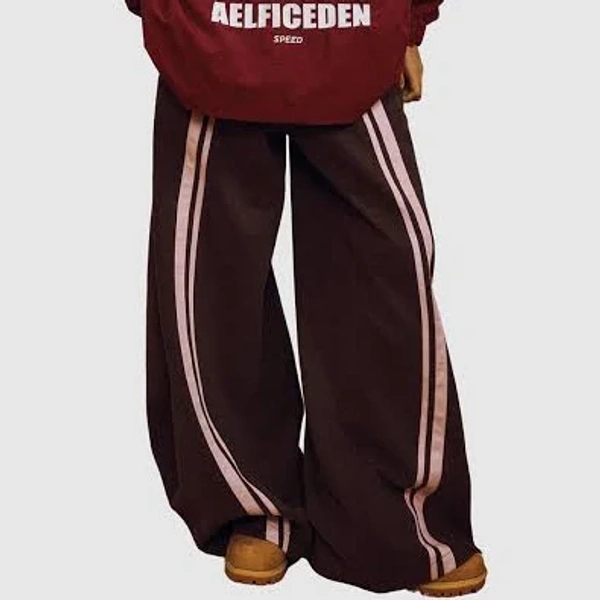 Aelfric Eden Stripe Super Baggy Barrel Sweatpants in Brown Cotton, Women's S at Urban Outfitters