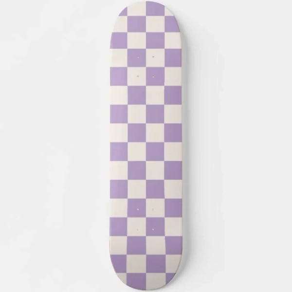 Purple Check, Checkerboard Pattern, Checkered Skateboard