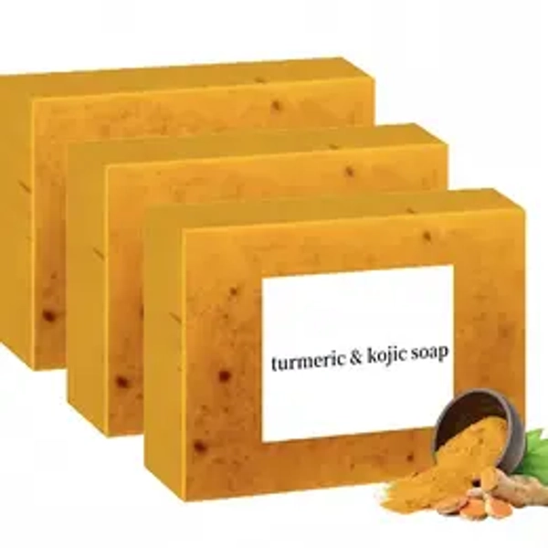 3PCS Lemon Turmeric KojicAcid SoapLemon Kojic Acid Soap BarTurmeric Soap BarKojic Acid SoapDark Spot Remover for Face Facial Skincare Radiant Comfort