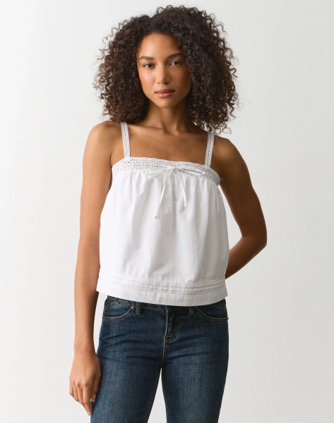 Crochet Trim Cami Blouse