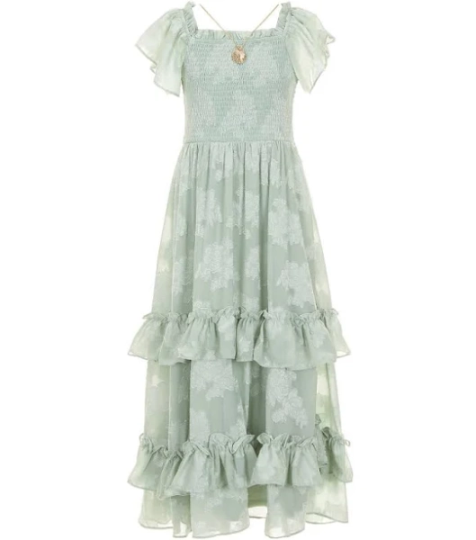 Rare Editions Big Girls Chiffon Short Sleeve Dress