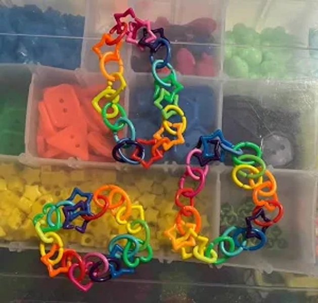 Kidcore Scenecore Decora Rainbow Shaped Links OOAK Kandi Bracelets