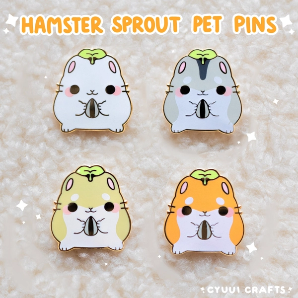 Hamster Sprout Pets Hard Enamel Pins