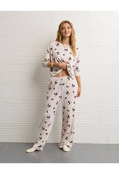AE Luxe Plush Snoopy Long-Sleeve & Pant Pj Set
