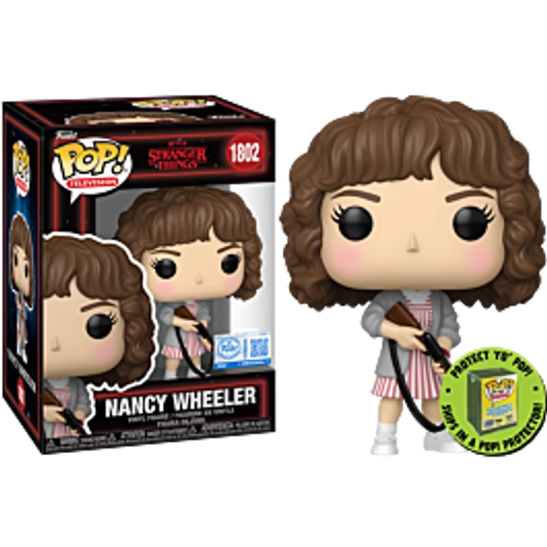 Stranger Things - Nancy Wheeler with Shotgun Pop! Vinyl Figure in Acrylic Pop! Protector (Popcultcha Exclusive)