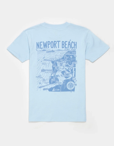 DISTANT LOCAL Newport Beach Girls Boyfriend Tee - BLUE - S