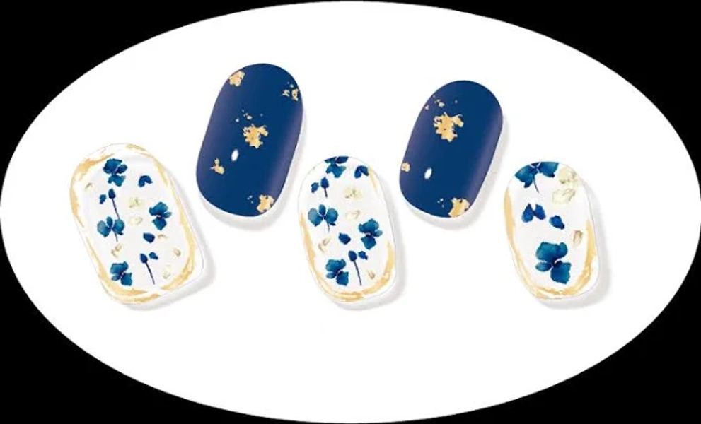 Gilded Blue Semi Cured Gel Nail Strips