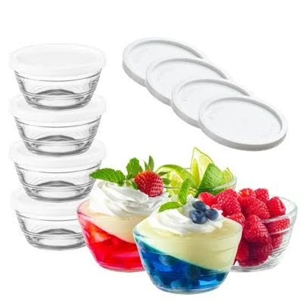 Le'raze 16pc Set of Stackable Small Glass Bowls with Airtight Lids