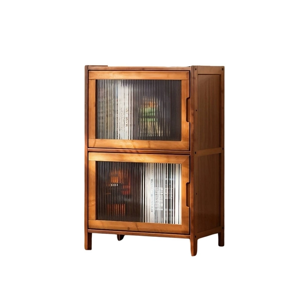 Lauft Storage Shelf Display Cabinet Cupboard Bookshelf 2 Tier Side Cabinets