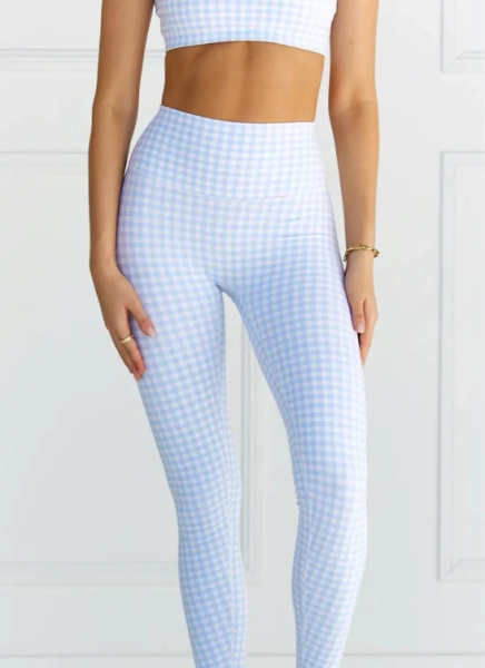 Full Length Legging-Blue Gingham