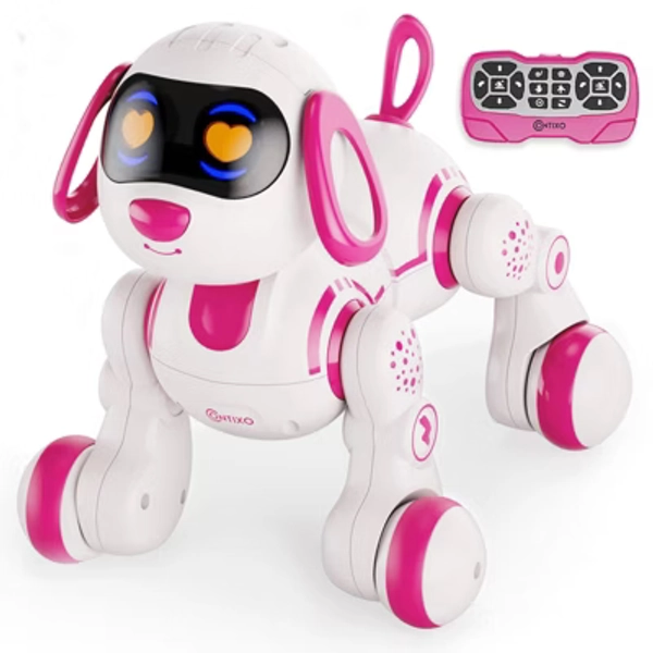 Contixo R3 Smart Puppy, Kids & Toddlers Ages 3-8, Interactive Learning Robot Dog Toy, Remote Control, Lights & Sounds, Boys & Girls - Pink
