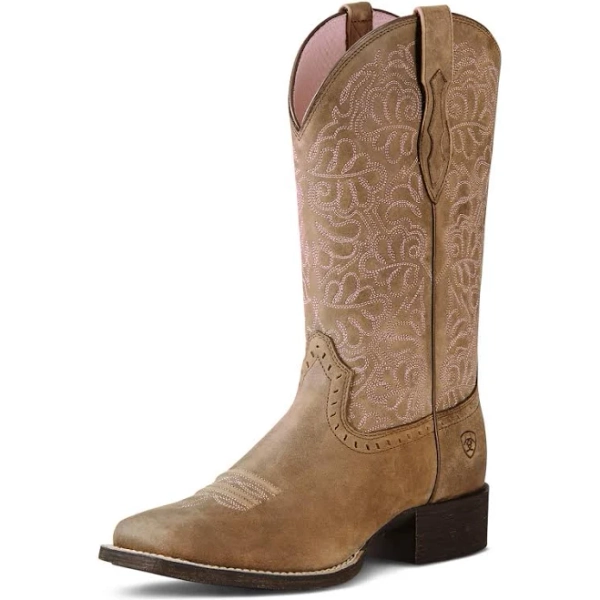 Women's Round Up Remuda Cowgirl Boots in Brown Bomber, Size: 7.5 C / Wide by Ariat