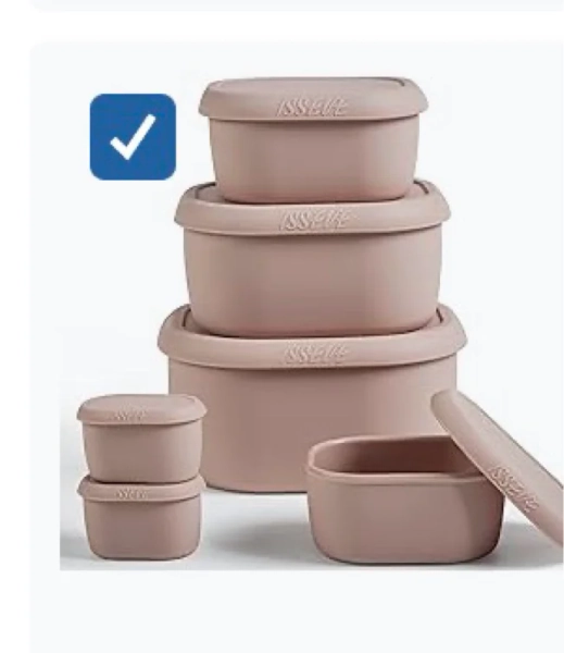 Amazon.com: ISSEVE 6Pcs/Set Nesting Silicone Food Storage Containers with Lids, BPA Free Reusable Meal Prep Silicone Containers Lunch Box Bento Box Set (33.8oz, 20oz, 10oz, 6.7oz, 1.3oz) (Pink): Home & Kitchen